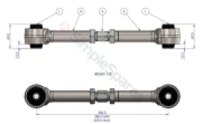 SuperPro Trailing Arm - Upper Adjustable Kit (80 duro/ShA) TRC1138 - Image 4