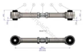 SuperPro Trailing Arm - Upper Adjustable Kit (80 duro/ShA) TRC1138 - Image 5