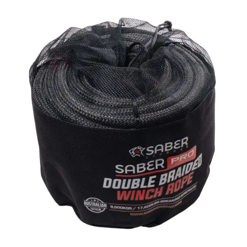 Saber SaberPro Double Braided 30M Winch Rope (black) SBR-30WR-BLK - SBR-30WR-BLK