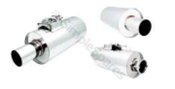 Xforce Round Body 7.5" x 15" (19,05cm x 38,1cm) Center in/Center out 3.5" Flanged Inlet, 3.5" Single-wall Outlet VMK17-350 - Image 1