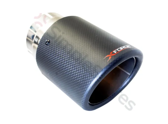 Xforce 3″ Inlet, 4″ Round Angle-Cut Double Wall Carbon Fibre Tip TC-AW4-76 - XFO-TC-AW4-76