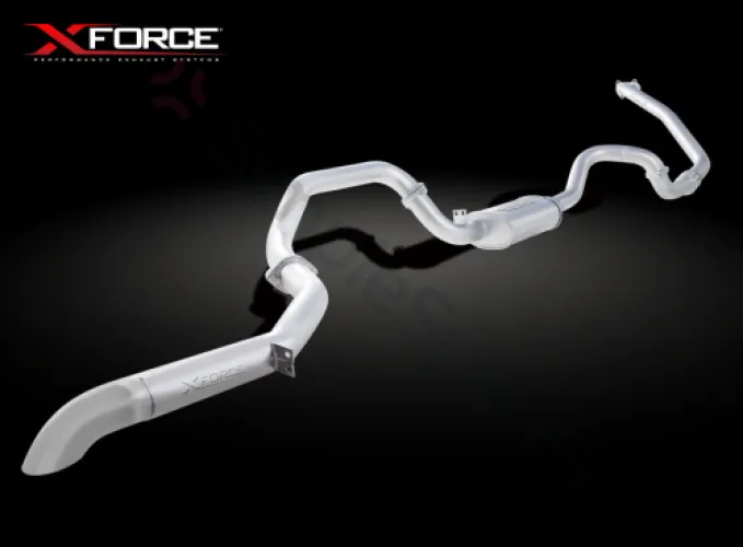 Xforce 3" Turbo-Back System, 409 Raw Stainless Steel (for track and off road use only) E4-TL80-02-TBS - XFO-E4-TL80-02-TBS