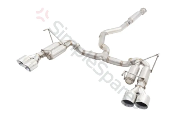 Xforce 3" Cat-Back System with Round Mufflers (RACE SYSTEM), 304 Stainless Steel ESSW28CS - XFO-ESSW28CS