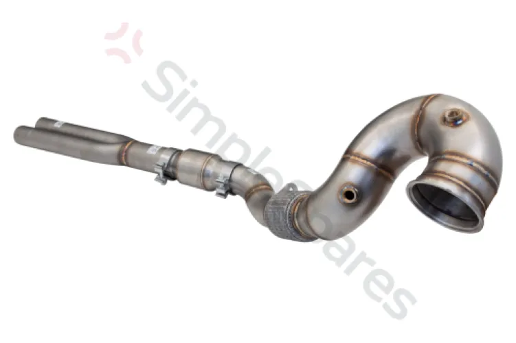 Xforce 4"-3" Downpipe with High-Flow Catalytic Converter, 304 Stainless Steel (for track and off road use only) ESRS317KITB - XFO-ESRS317KITB