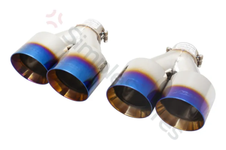 Xforce 4" Twin Quad Burnt Blue Tips (for Xforce system only, will not fit OEM) ES-SW27-BLUETIPS - XFO-ES-SW27-BLUETIPS